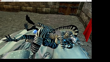 second life game 3d milana chasingsun animation monster violating zebra furry 