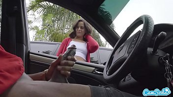dick flash karlee grey pregnant cute teen gives me hand job in public parking lot after she sees my big black cock 
