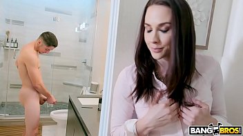 bangbros - elizabeth ostrander nude stepmom chanel preston catches son jerking off in bathroom 