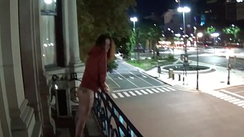 outdoor public pissing from a pornoner balcony in america 