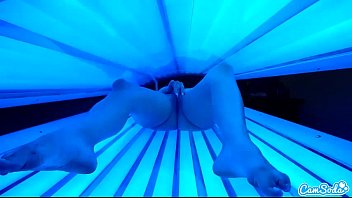 teen latina college student gives lesbian brenda song nude pussy a massage in tanning bed 