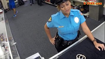 police officer with huge www sex con boobs got fucked in the backroom 